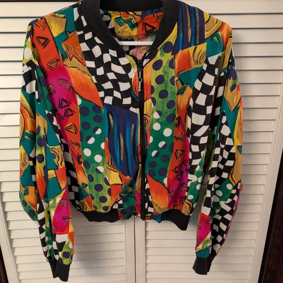 Colorful Geometric 1990s Jacket - Picture 2 of 7
